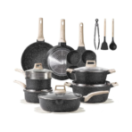 Carote ® | Conjunto Antiaderente de 10 a 35 Peças – Granito Branco ou Preto Clássico - Imagem 6