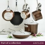 Anolon Nouvelle Panelas e frigideiras antiaderentes de cobre anodizado rígido (11 peças), zibelina - Imagem 8