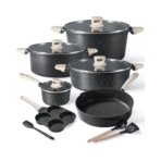 Carote ® | Conjunto Antiaderente de 10 a 35 Peças – Granito Branco ou Preto Clássico - Imagem 7