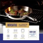 LEGEND COOKWARE Conjunto de panelas de aço inoxidável | 5 camadas, 14 peças, indução, não tóxico, seguro para forno | Melhor 18/8 totalmente revestido - Imagem 4