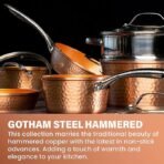 Gotham Steel Coleção Hammered Copper – Conjunto de panelas e frigideiras premium de 20 peças de cerâmica antiaderente - Imagem 3