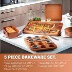 Gotham Steel Coleção Hammered Copper – Conjunto de panelas e frigideiras premium de 20 peças de cerâmica antiaderente - Imagem 6