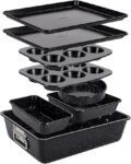NutriChef Conjunto de assadeiras empilháveis de 8 peças