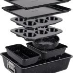 NutriChef Conjunto de assadeiras empilháveis de 8 peças